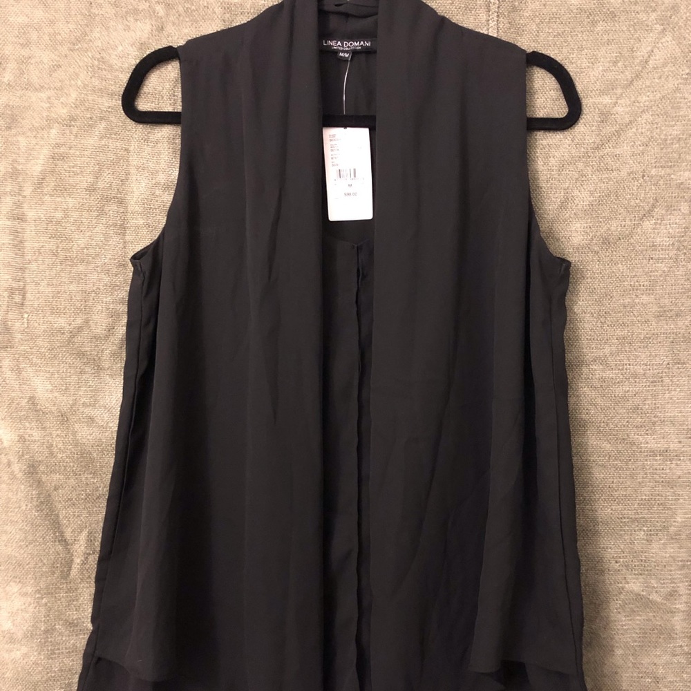 Linea Domani black sleeveless top